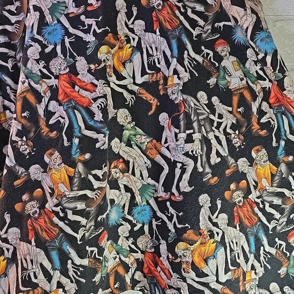 Folter Zombie Print Short Cotton Circle Skirt Size 2X ~ Halloween, Spooky, Retro - Picture 5 of 8